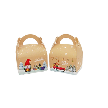 Independent kvadratinės popierinės saldumynų dėžutės su cartoon stiliumi, 24 vnt., tinkamos Kalėdų vakarėliams ir vestuvėms