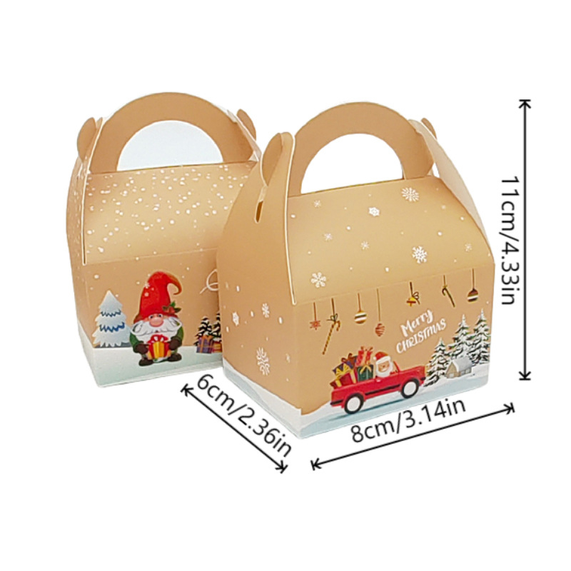 Independent kvadratinės popierinės saldumynų dėžutės su cartoon stiliumi, 24 vnt., tinkamos Kalėdų vakarėliams ir vestuvėms