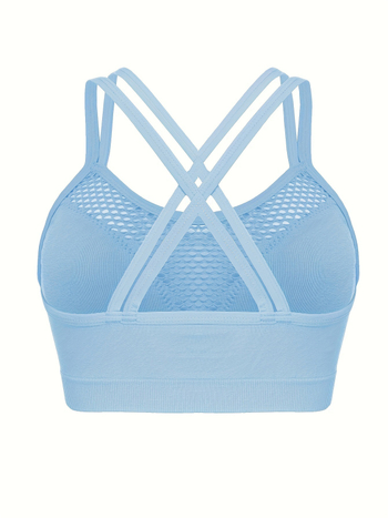 Bešliniu siūlių nėrinių liemenėlė su pečių iškirpimais, beformės kaušės, pagrindinis audinys: nailonas, įdaila: medvilnė, susiuvimo funkcija