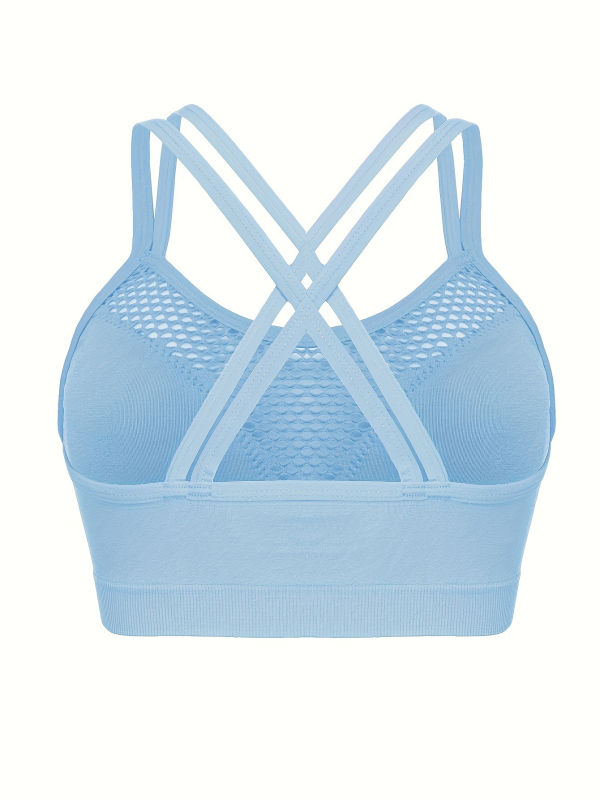 Bešliniu siūlių nėrinių liemenėlė su pečių iškirpimais, beformės kaušės, pagrindinis audinys: nailonas, įdaila: medvilnė, susiuvimo funkcija