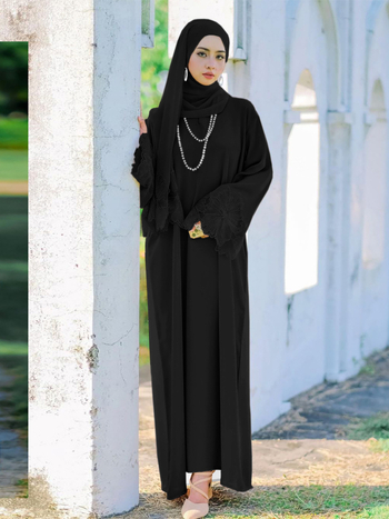 Γυναικεία Αμπάγια με Εκτύπωση, Μακριά Μανίκια Ρόμπα, Ύφασμα Πολυεστέρα-Σπάντεξ, Άνοιξη 2025