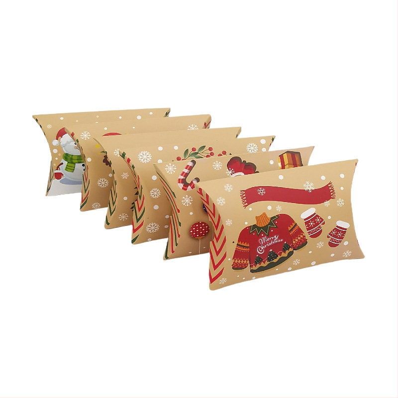 Кутия за бонбони под формата на възглавничка — хартия, карикатурен стил, светъл лукс, подходяща за сватби