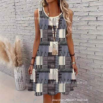 Дамски безръкав потник — 3D дигитален принт, свободен силует, средна дължина (65–80 см), полиестер 95%+