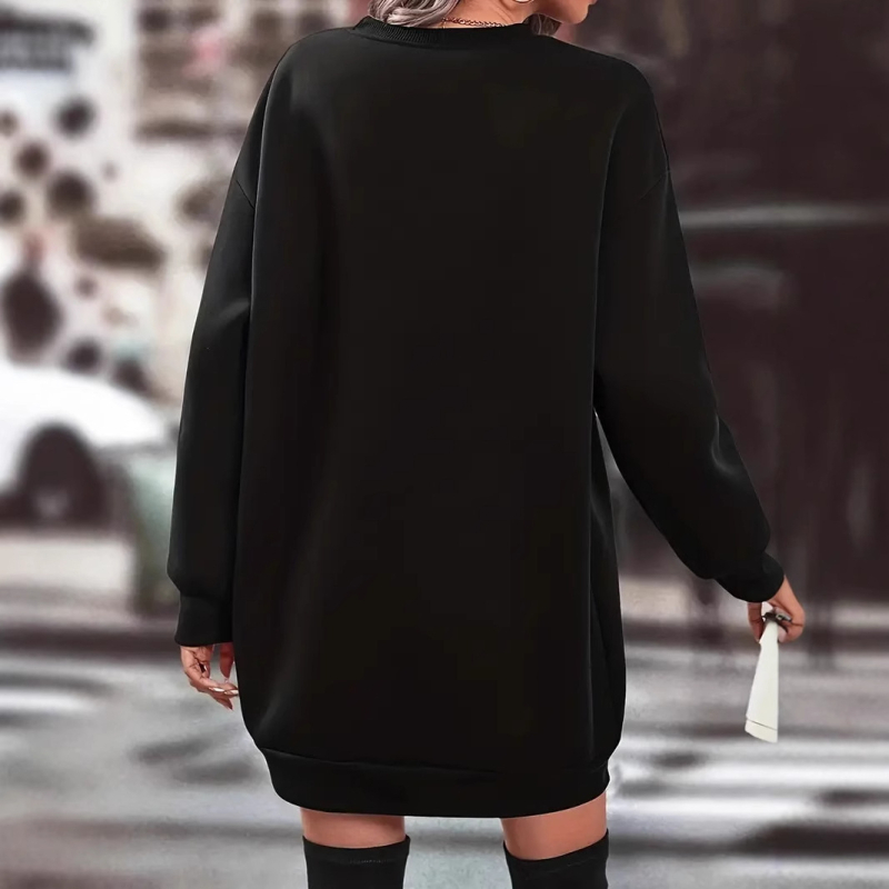 Pulover cu gât rotund, imprimeu cu fața dovleacului furios, stil occidental street fashion, croială normală, mâneci lungi, poliester.