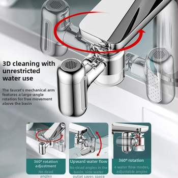 Universālais krāns ar filtru izplūdei mājsaimniecības izlietnei, aizsardzība pret šļakstiem, modelis 3564, elektroplatinga pārklājums, vienrokas vadība