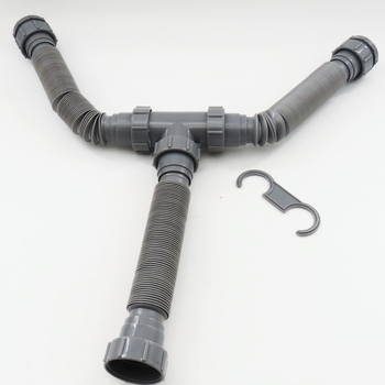 Αποχετευτικός σωλήνας νεροχύτη - ευέλικτος και αποσπώμενος, βρετανικού τύπου αποχέτευση, πλαστικός, μοντέλο 241029-08, μοντέρνο μινιμαλιστικό σχέδιο, διαθεσιμότητα προσαρμογής