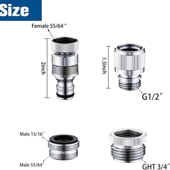 Месингов адаптер за чешма за свързване на душ шланг, пералня и мивка
