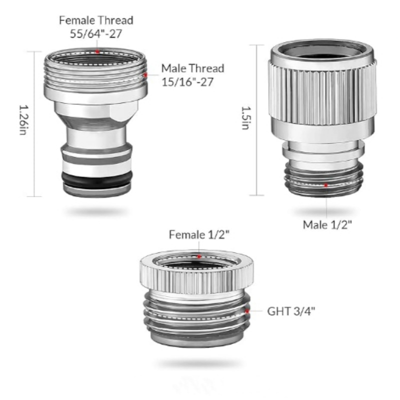Месингов адаптер за чешма за свързване на душ шланг, пералня и мивка