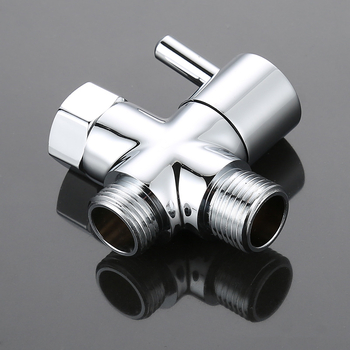 Meďový trojcestný uhlový ventil pre toalety, GB štandard, rýchlo otvárací jadrový ventil, vstup 1/2'' a dva výstupy 1/2'', chrómovaný povrch, model JF650101