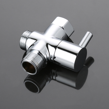 Meďový trojcestný uhlový ventil pre toalety, GB štandard, rýchlo otvárací jadrový ventil, vstup 1/2'' a dva výstupy 1/2'', chrómovaný povrch, model JF650101