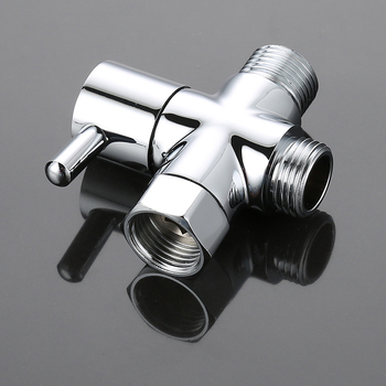 Meďový trojcestný uhlový ventil pre toalety, GB štandard, rýchlo otvárací jadrový ventil, vstup 1/2'' a dva výstupy 1/2'', chrómovaný povrch, model JF650101