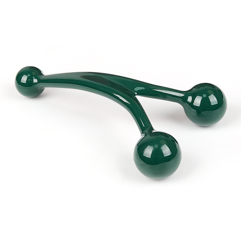 Trys kamuoliukų masažo volelis veidui ir kūnui — rankinis akupresijos masažuoklis, PS medžiaga, svoris 71 g