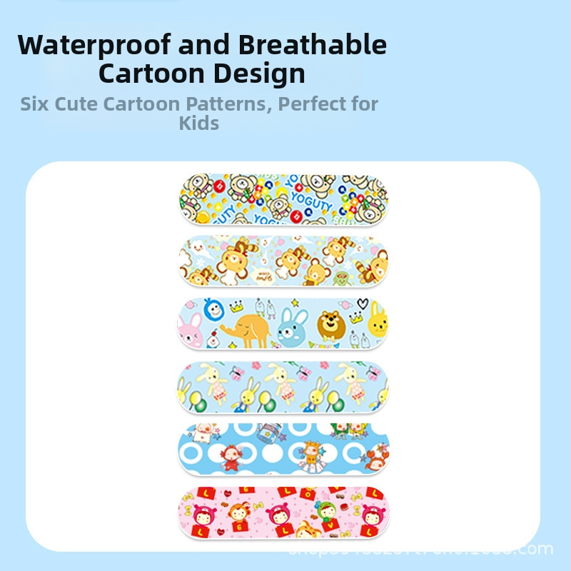 Phaeton лепенка за рани с карикатурен дизайн, водоустойчива и дишаща, хемостатичен пластир за крак, 100 бр