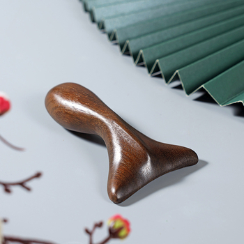 Šantalių medžio masažo skrobimo lenta su rankena, žuvies uodegos tipo, kietas medis, kaklui, kojoms ir visam kūnui masažai, rankinis, be elektros