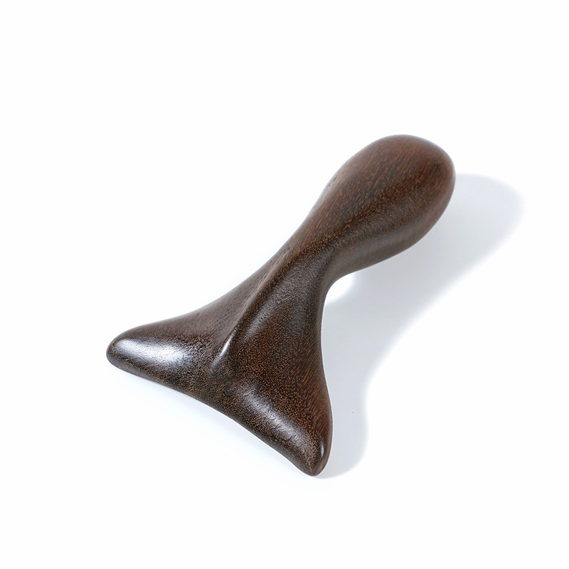 Šantalių medžio masažo skrobimo lenta su rankena, žuvies uodegos tipo, kietas medis, kaklui, kojoms ir visam kūnui masažai, rankinis, be elektros