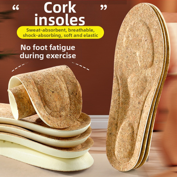 Стелки за спортни и ежедневни обувки, PU материал, модел 2102-cork PU, пълна стелка, абсорбиращ изпотяване, масаж на свода
