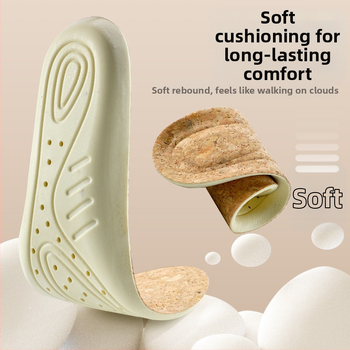 Πάτοι για αθλητικά και casual παπούτσια, PU υλικό, μοντέλο 2102-κορκ PU, πλήρης πάτος, απορροφητικό ιδρώτα, μασάζ καμάρας