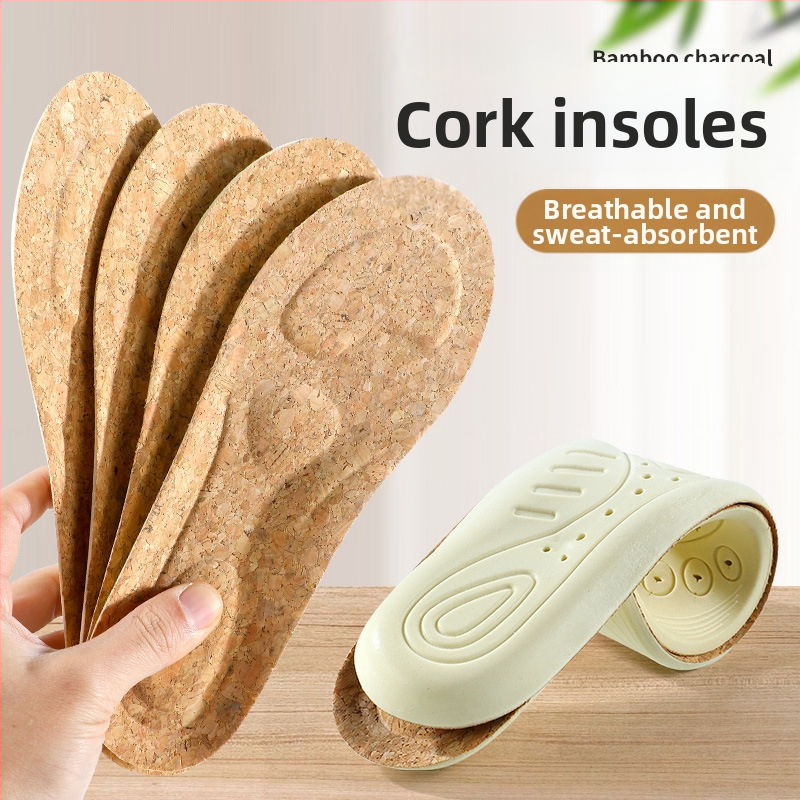 Стелки за спортни и ежедневни обувки, PU материал, модел 2102-cork PU, пълна стелка, абсорбиращ изпотяване, масаж на свода