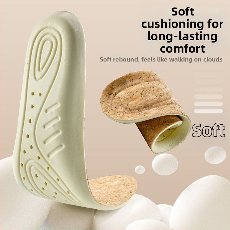 Стелки за спортни и ежедневни обувки, PU материал, модел 2102-cork PU, пълна стелка, абсорбиращ изпотяване, масаж на свода