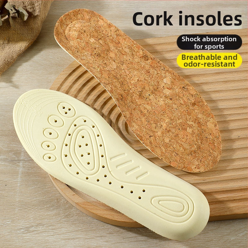 Стелки за спортни и ежедневни обувки, PU материал, модел 2102-cork PU, пълна стелка, абсорбиращ изпотяване, масаж на свода