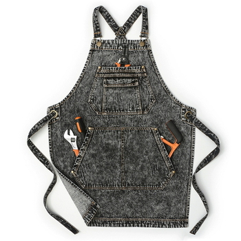 Безръкав деним фартук за професионална употреба, антизамърсяващ, унисекс