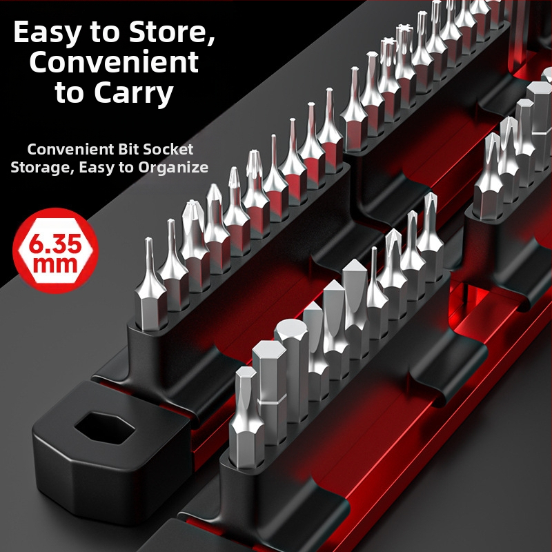 Алуминиева лента за съхранение на битове с шестостенна дръжка във форма на прасковено цвете и държач за битове