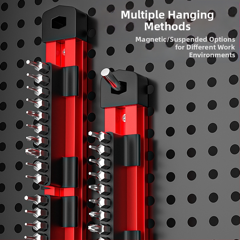 Алуминиева лента за съхранение на битове с шестостенна дръжка във форма на прасковено цвете и държач за битове