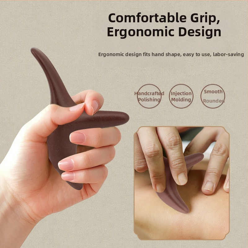 Меридиан масажор с форма на биков рог, ръчна четка за акупунктурни точки и масаж на стъпалата