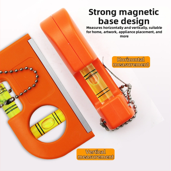 Мини нивелир с висяща верига и халка за закачане, силно магнитен, алуминиева сплав + ABS пластмаса, преносим