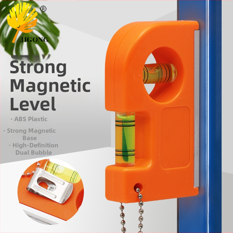 Мини нивелир с висяща верига и халка за закачане, силно магнитен, алуминиева сплав + ABS пластмаса, преносим