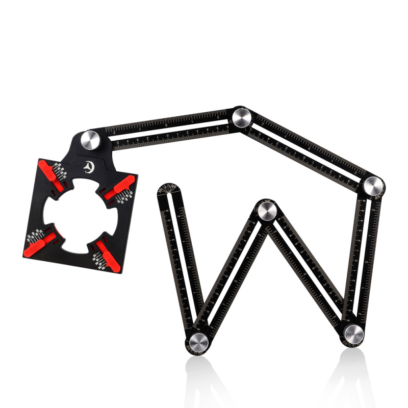 Контурен измервател с заключване – сгъваема релса за плочки и профилиращ инструмент за дърводелство