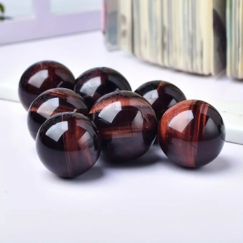 Σφαίρα από λίθο τίγρης-μάτιου – Λειασμένος κρύσταλλος, γεωμετρικό διακοσμητικό γραφείου, μοντέρνο μινιμαλιστικό στυλ, PP συσκευασία, επιχειρηματικά δώρα