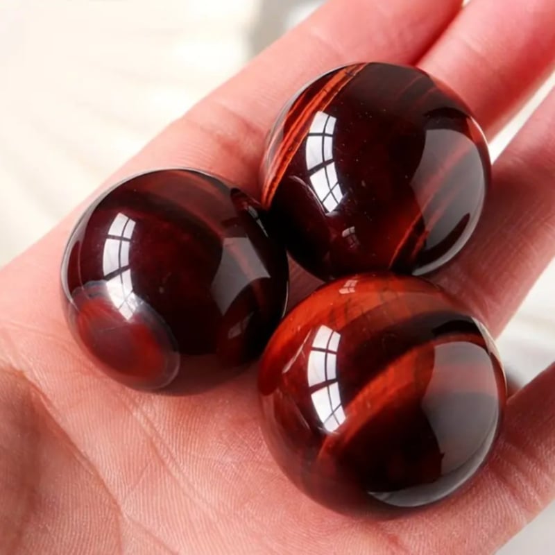 Σφαίρα από λίθο τίγρης-μάτιου – Λειασμένος κρύσταλλος, γεωμετρικό διακοσμητικό γραφείου, μοντέρνο μινιμαλιστικό στυλ, PP συσκευασία, επιχειρηματικά δώρα