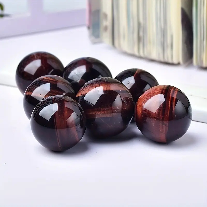 Σφαίρα από λίθο τίγρης-μάτιου – Λειασμένος κρύσταλλος, γεωμετρικό διακοσμητικό γραφείου, μοντέρνο μινιμαλιστικό στυλ, PP συσκευασία, επιχειρηματικά δώρα