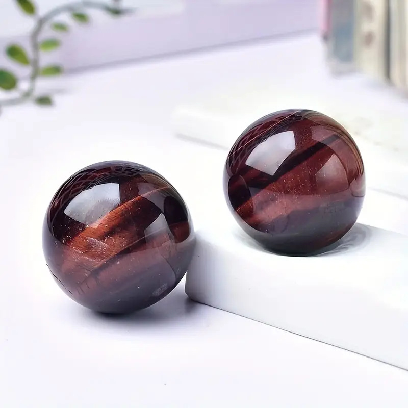 Σφαίρα από λίθο τίγρης-μάτιου – Λειασμένος κρύσταλλος, γεωμετρικό διακοσμητικό γραφείου, μοντέρνο μινιμαλιστικό στυλ, PP συσκευασία, επιχειρηματικά δώρα