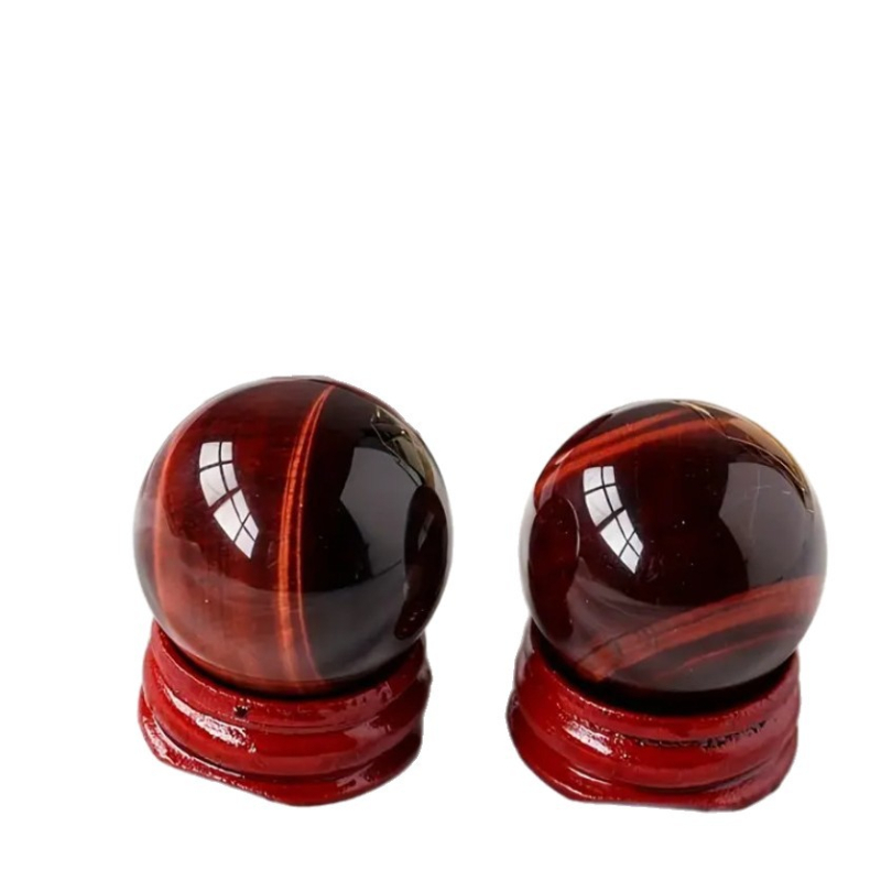 Σφαίρα από λίθο τίγρης-μάτιου – Λειασμένος κρύσταλλος, γεωμετρικό διακοσμητικό γραφείου, μοντέρνο μινιμαλιστικό στυλ, PP συσκευασία, επιχειρηματικά δώρα