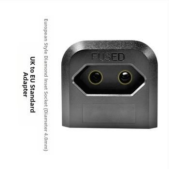 Kelioninis adapteris EU–UK, dvi kištukų lizdai, 250V, 2.5A, korpusas PC+ABS lydinys, varinis laidininkas GB, CE