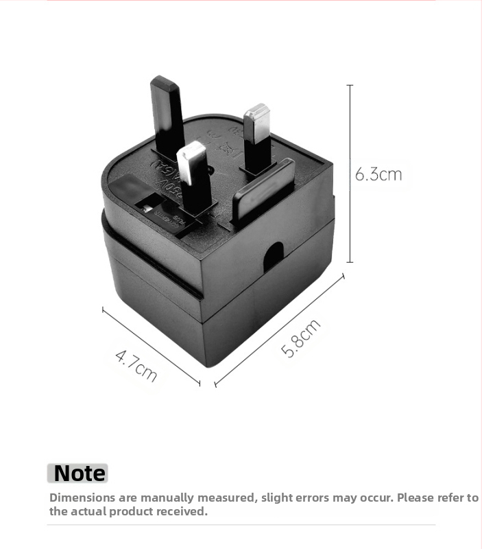 Kelioninis adapteris EU–UK, dvi kištukų lizdai, 250V, 2.5A, korpusas PC+ABS lydinys, varinis laidininkas GB, CE