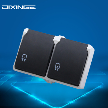 Dviguba Schuko kištukinė su IP44 dangčiu, sieninis montavimas, 16A, 250V, grynas varinis kontaktai