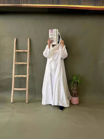 Ζακέτα-φόρεμα με τουρμπάνι, σιφόν πολυεστέρα, 95%+ πολυεστέρα, μακριά μανίκια, μακρύ φόρεμα