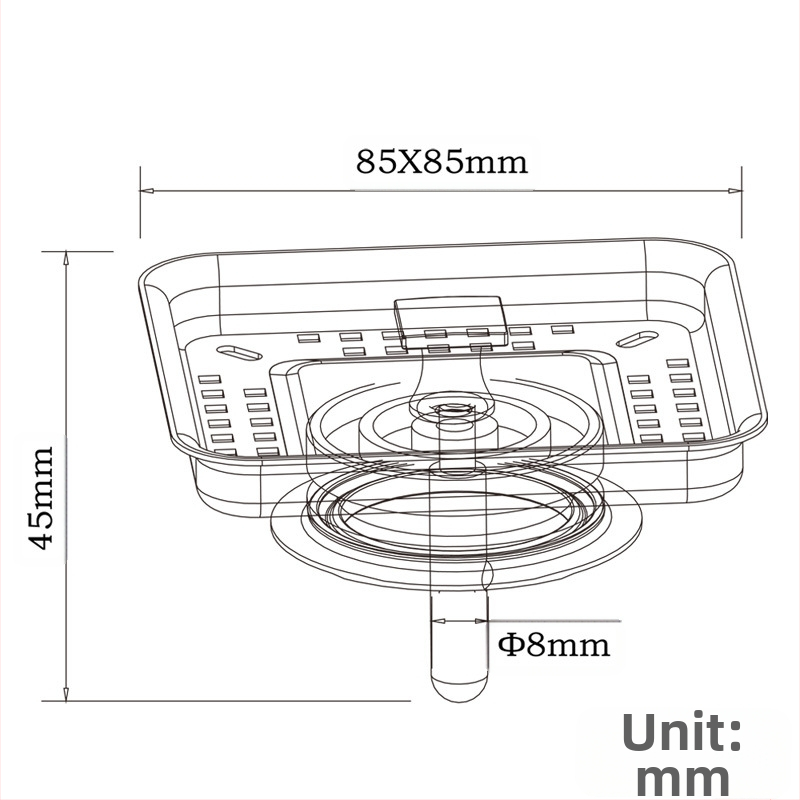 Стопер за кухненска мивка с филтър, 304 неръждаема стомана, модел QS724C001, модерен минималистичен стил
