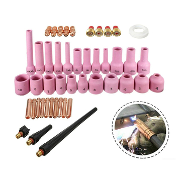 Αξεσουάρ συγκόλλησης αργού τόξου, σετ 46 τεμαχίων, κεραμική μύτη, κρατήρας ηλεκτροδίων, σώμα σύνδεσης με μικρό αυλάκι