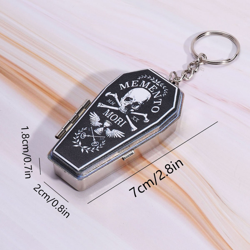 Fém hamutál Halloween koporsó dizájnnal, csontváz motívummal, újrahasználható, tároló funkcióval, származás Zhejiang