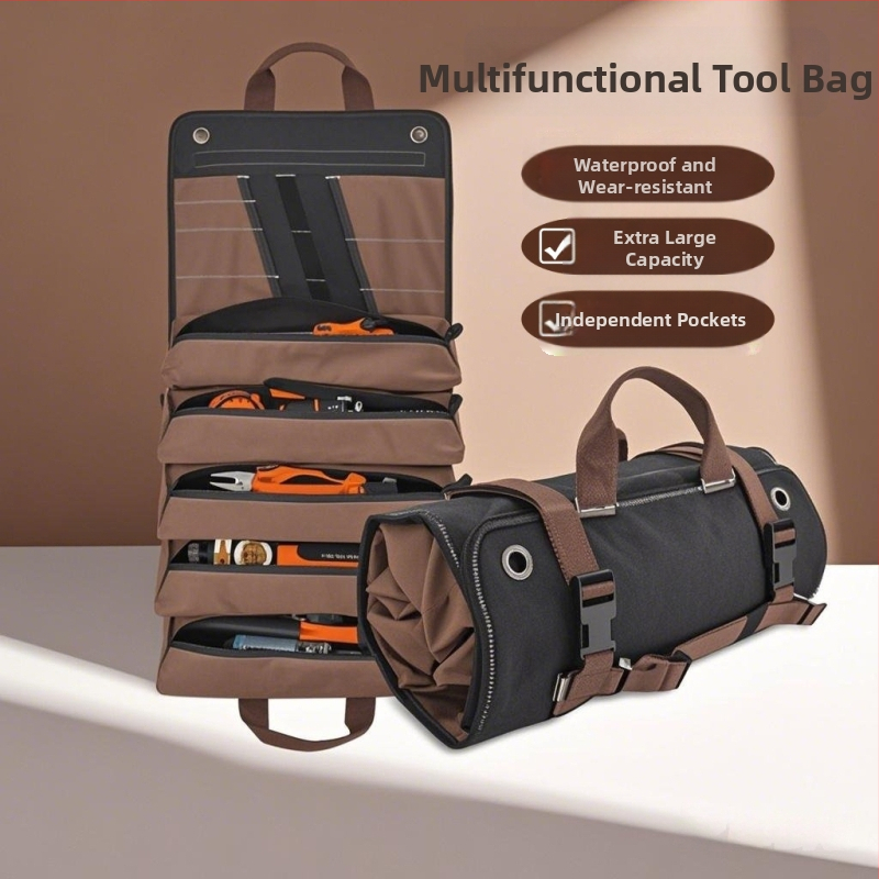 Ролкова преносима чанта за инструменти от Oxford плат – голям капацитет, многофункционална, чанта за електротехници