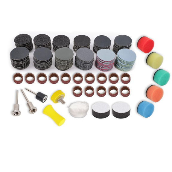 Dremel slīpēšanas disku komplekts ar Velcro (hook-and-loop), sauso un mitru slīpēšanu, Yibaida; maksimālais ātrums 1700; piemērots koksnes darbam un auto rūpniecībai; elektriskais slīpētājs