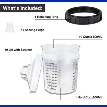 Orinis purkštuvo su beplovimo indeliu ir dažų maišymo puodelio adapteriu automobilių dažymui