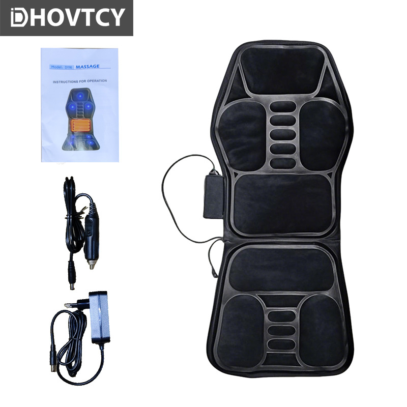 Cz-01 Pernă de masaj pentru mașină și acasă pentru gât și talie cu terapie cu vibrații infraroșii – alimentare auto, 8+ capete de masaj