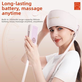 Galvos masažuoklis T-365, baterijų maitinimas, valdymas mygtuku, 3-ia sparta, galvos masažas su oro pagalvėlėmis