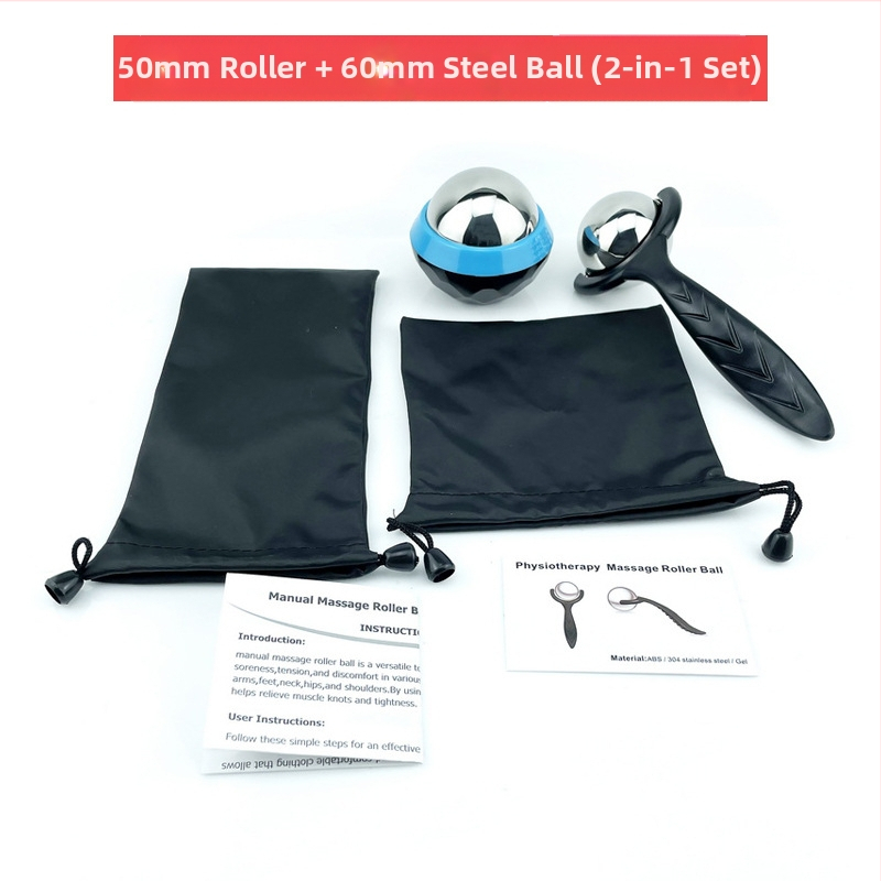 Nerūdijančio plieno fascijos masažo rutuliukų rinkinys — rankinis masažo įrankis raumenų atsipalaidavimui, karštas ir šaltas masažas, svoris 405 g