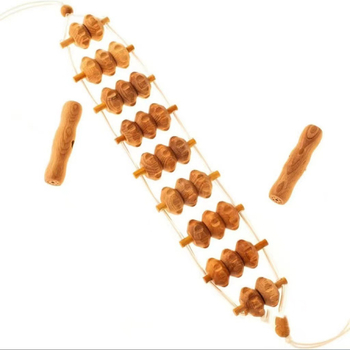 Bükkfa hátmasszírozó kézi görgővel – vállak, nyak és hát masszázsára – 150 g